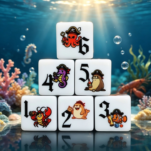 Ocean Animals D6 DICE (16MM)