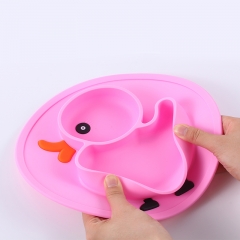 New arrival animal cute food grade round oval printed silicone bowl placemat