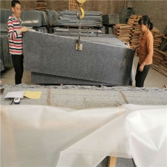 Hainan G654 flamed brushed black granite Tiles For Wall Cladding