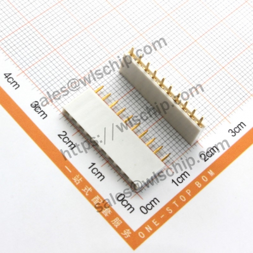 Single Row Female Pin Header Socket Female Pitch 2.54mm 1x10Pin White