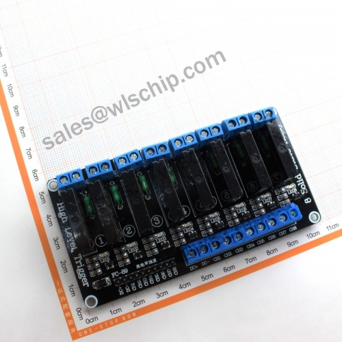 8 way 24V high level solid state relay module with fuse