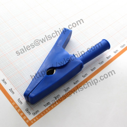 Test clip 20mm pure copper alligator clip 4mm high voltage high current 50A blue
