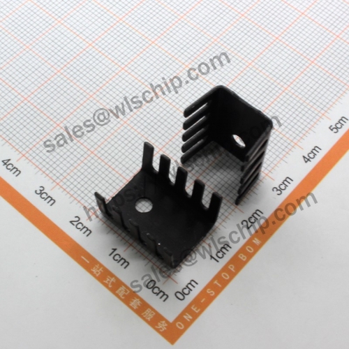 Radiator Aluminum heat sink 19 * 15 * 10mm black Suitable for TO220 package High quality