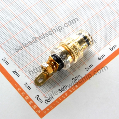 Pure copper gold-plated amplifier speaker audio crystal binding post 4mm banana plug socket black