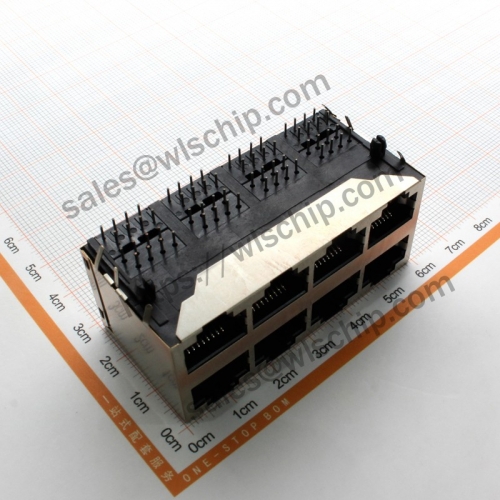 RJ45 network connector RJ45 socket 2-4P 8-port with self-bouncing