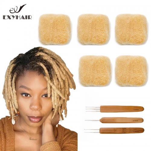 #613 Tight  Afro Kinky Bulk Human Hair for Draedlock Extensions, Repair Locs, Twists and Braids