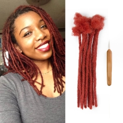 #Red Crochet Dreadlock Extensions 100% Human Hair (Free crochet hook + Free shipping)