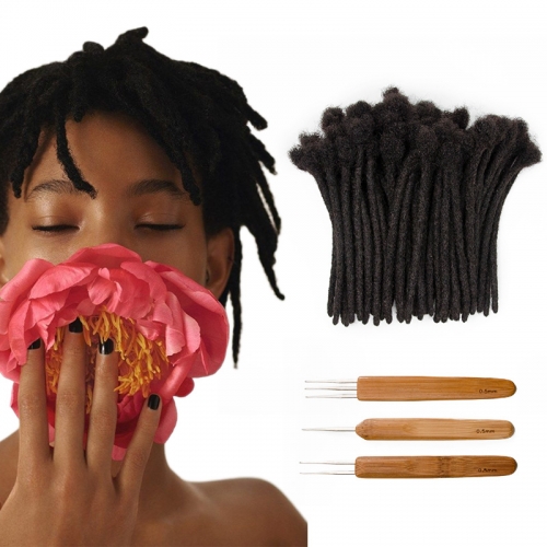6 Inch Hot Style High Quality Afro Kinky Human Hair Crochet Dreadlock Extensions ( Free crochet hook + Free shipping)