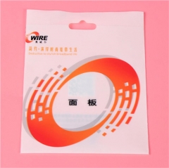 Custom Logo Design Printed biodegradable Punch Hole Handle Shopping Plastic Die Cut Bags