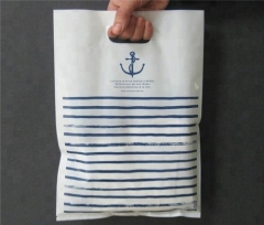 Custom degradable polyethylene die cut handle square bottom plastic bags for shopping clothing
