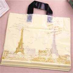 Cheap custom printed logo clothing biodegradable carry shopping tote plastic bag