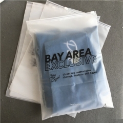 Guangzhou Lefeng Manufacturer Matte Frosted Shopping Clear Poly Clothes Bag Cloth Bags With Custom Printed Logo