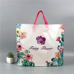 New Design High Quality Custom Printed Reusable Plastic Luxury Shopping Bags With Soft Loop Handle