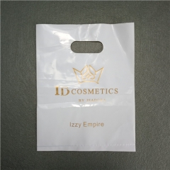 Wholesale Biodegradable punch hole bags handle die cut plastic bags with own logo for shopping bag