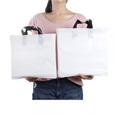 Custom printed biodegradable plastic soft Flexi-Loop tote shopping bag gift bag
