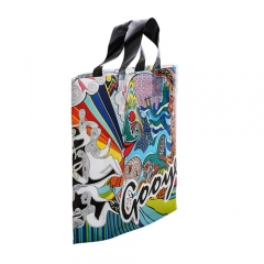Custom biodegradable cartoon grocery plastic packaging tote shopping storage bag /gift shop bags