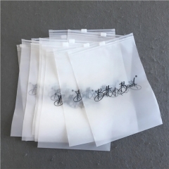 custom bag zipper Frosted Plastic Zipper Apparel Clothing Packaging Bag