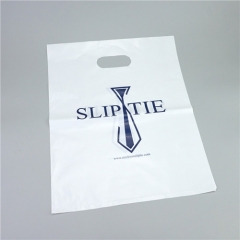 Punch hole handle bag eco friendly pouch handle biodegradable plastic packing bag for clothing