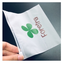 Guangzhou Lefeng Factory Custom Recyclable Clear Zipper Toiletry Bag Cornstarch Frosted Zipper Sealing Bag With Printed Logo