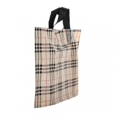 Biodegradable soft loop handle plastic bag with custom logo shopping bag for clothing packaging with handle