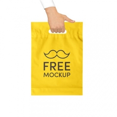 Hot Sale Cheap HDPE Restaurant Takeaway reticule Die Cut gift packaging shopping plastic packing bag
