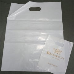 Factory Wholesale Price Custom Yellow Die Cut Plastic Handle PE bags / Shopping Bag