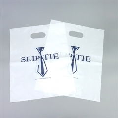Die-cut handle punch handle recycle custom biodegradable printed logo plastic merchandise bags