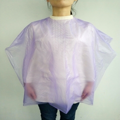 Cheap Hair Cutting Hairdressing PE Barber Disposable Cape For Salon