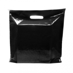 Punch hole handle bag eco friendly pouch handle biodegradable plastic packing bag for clothing