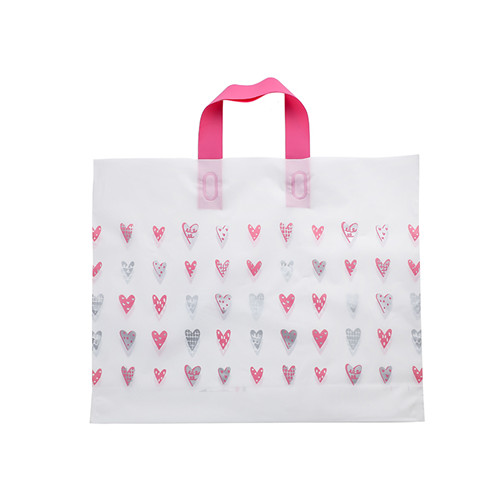 Custom Print Logo Plastic Soft Loop tote plastic Shopping Packaging Bag