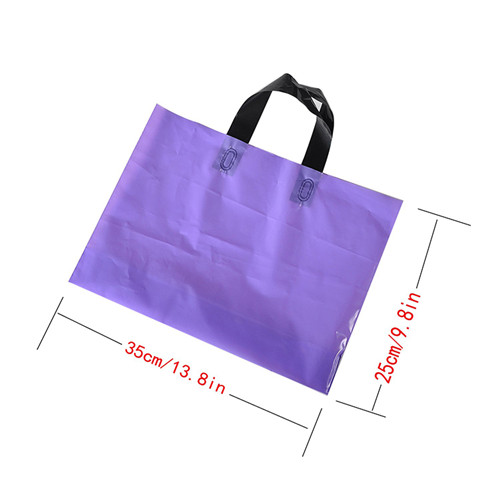 Custom printed biodegradable plastic soft Loop tote plastic shopping bag gift bag