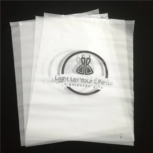 Customized Frosted zipper Bag Customized Plastic Material Grinded Zipper Slider small Zipper plastic Bag