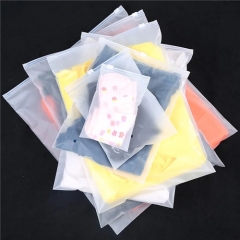 custom printed frosted transparent plastic zipper bags PE CPE zip lock bags
