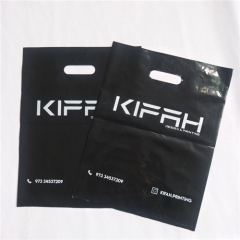 Black LDPE Printed recycle Die Cut Plastic Bag with handles for shopping