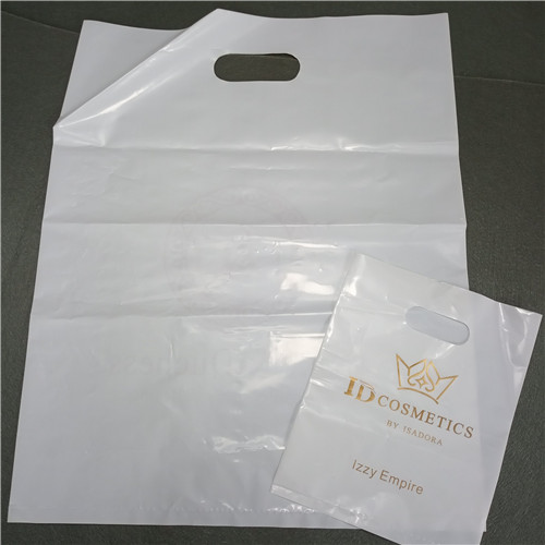 Custom Logo Goods Packaging Use Plastic Die Cut Handle Printing Bag