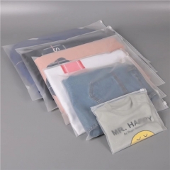 Plastic Packing bags Custom Plastic Type Material frosted PE CPE Zipper Bag with logo