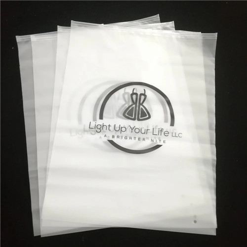 frosted zipper transparent CPE zipper frosted, biodegradable zipper bags