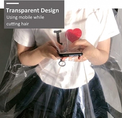 PE Barbershop Transparent Waterproof Apron Cape Hairdressing Disposable Hair Cape