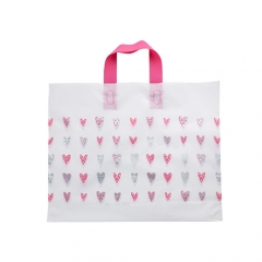 Custom Design Shopping Carrying Flexi Soft Loop Plastic Handle Bag