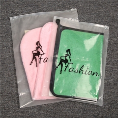 China Supplier Custom Logo Clothing Small Poly Plastic CPE Underwear zipper Frosted Bag