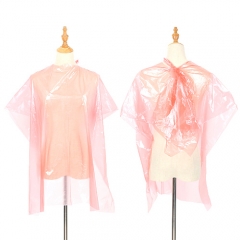 Disposable PE Apron Cape For Hair Washing Cutting Dyeing Gown
