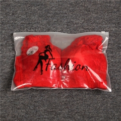 CPE Slider Luxury Custom Logo Clear zipper Packaging Bags Matte Zipper Bag For Clothing Garment Grade Packing