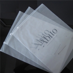 Hot Selling Custom Matte Printing Pe zipper Flamingo Printing Zip Lock Frosted Plastic Packaging Bag For Clothes