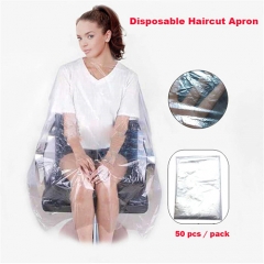 Wholesale Disposable PE Transparent Cape Plastic Barber Cape For Hair Salon