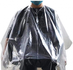 Barbershop Waterproof Transparent PE Disposable Cape For Hairdressing