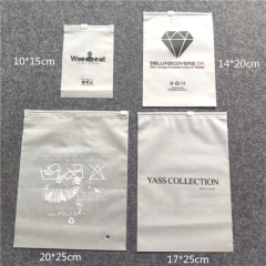 custom recycle printing frosted plastic CPE slider zipper bag for garment
