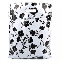 2023 clothes shopping bag with different handle color PE material packaging bag