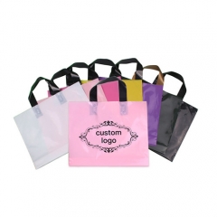 custom design logo print LDPE/HDPE soft loop handle bag for shopping