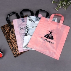 Clothing Packaging Soft Loop Handle Plastic Shopping Bag With Custom Logo