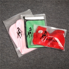 Frosted Translucence Clothing Packaging Clear CPE zipper Bag with Logo Printing